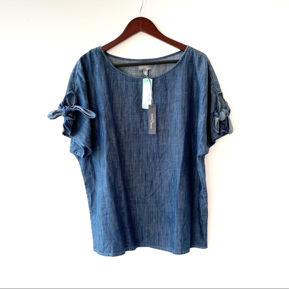 Market & Spruce Forienza Tie Sleeve Jean Top